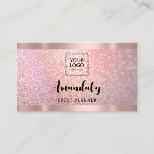Esthetician Lash Nagel Hair QR CodeLogo Ro Rosa Visitkort