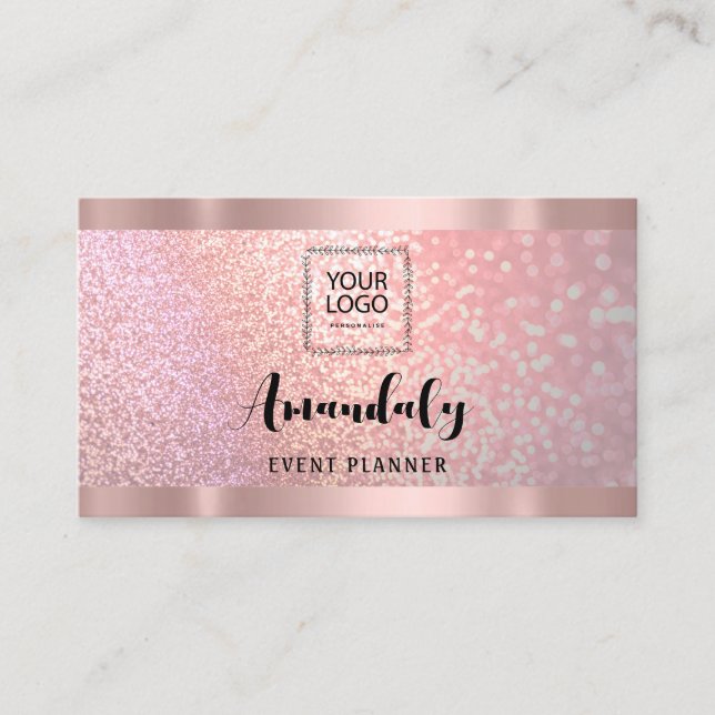 Esthetician Lash Nagel Hair QR CodeLogo Ro Rosa Visitkort (Framsida)