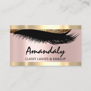 Esthetician Makeup Eyelash Rosa Appointcard Visitkort