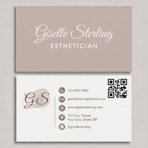 Esthetician Mauve Modern Elegant QR-kod Visitkort
