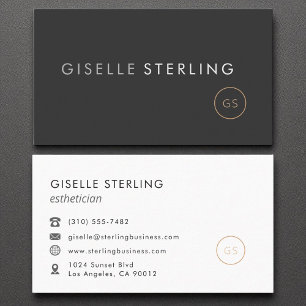 Esthetician Minimalist Luxury Black Visitkort