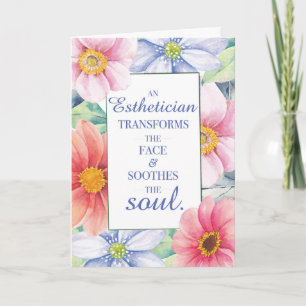 Esthetician Ord Art Quote med stor vattenfärg Kort
