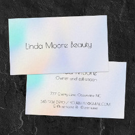 Esthetician Pastel Hologram Premium Visitkort