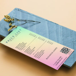 Esthetician Pris List Menu Pastel HoloGrapel Reklamkort