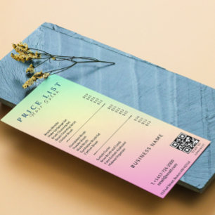 Esthetician Pris List Menu Pastel HoloGrapel Reklamkort