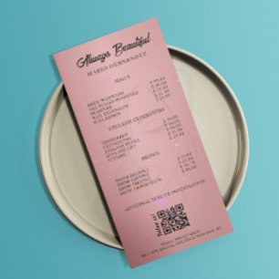 Esthetician Pris List Menu Ro Guld Qr Code Reklamkort