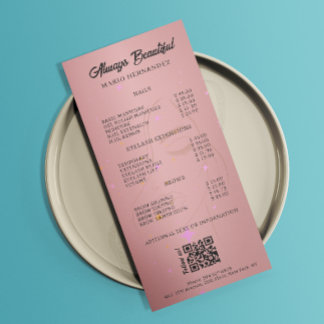 Esthetician Pris List Menu Ro Guld Qr Code Reklamkort