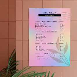 Esthetician Pris List Rosa Holography Iridescent Poster