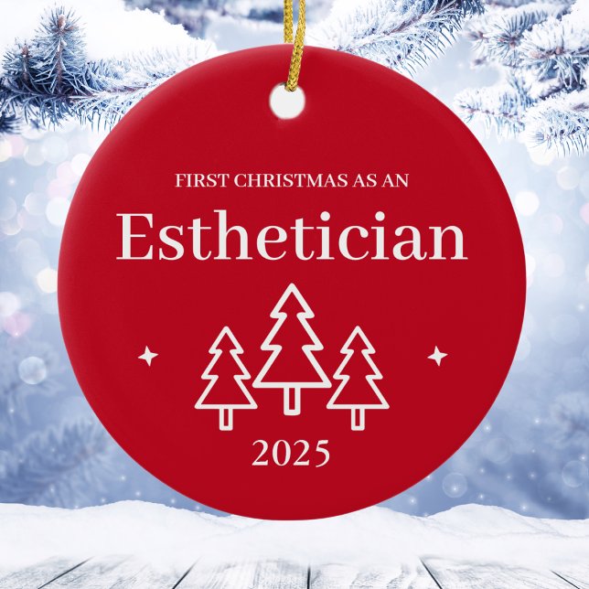 Esthetician Red jul Ornament (Esthetician Red Christmas Ornament
)