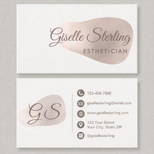 Esthetician Ro Gold Foil Abstrakt Beauty Visitkort
