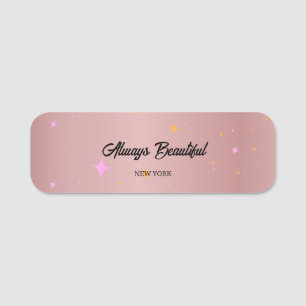 Esthetician Ro Guld Script Calligraphy Namnbricka