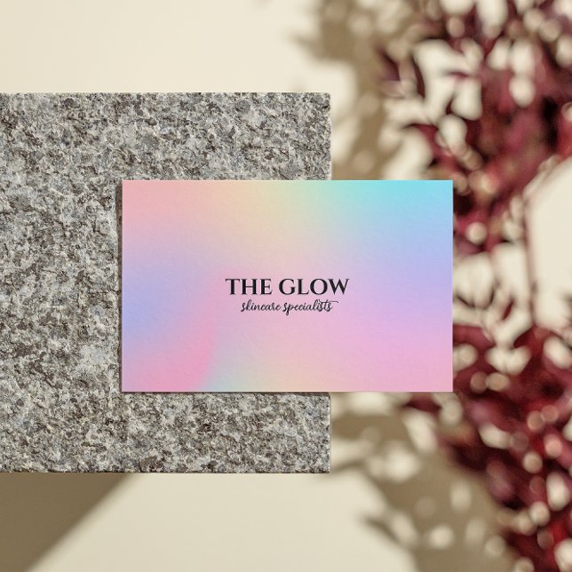 Esthetician Rosa Holography Iridescent Qr Code Visitkort (Esthetician Pink Holographic Iridescent Qr Code Business Card)