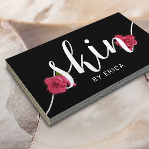 Esthetician Skin Salon Flower & Papper Typography Visitkort
