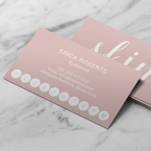 Esthetician Skincare Rosa Typografi SPA Lojalitetskort