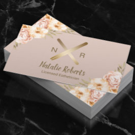 Esthetician Vax Stick Twezzer Vintage Blommigt Visitkort