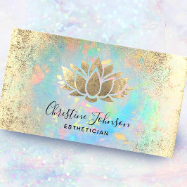 esthetiker faux guld foil lotus visitkort