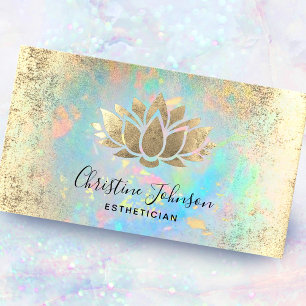 esthetiker faux guld foil lotus visitkort