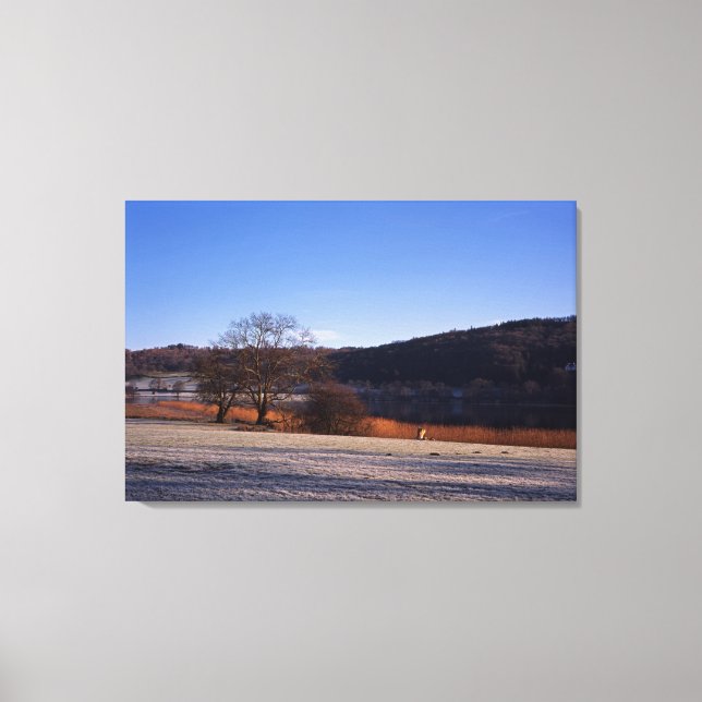 Esthwiate Vatten Winter-Helgdag-kort Canvastryck (Framsida)