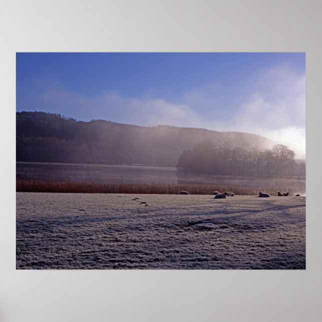 Esthwiate Vatten Winter-Helgdag-kort Poster (Framsidan)