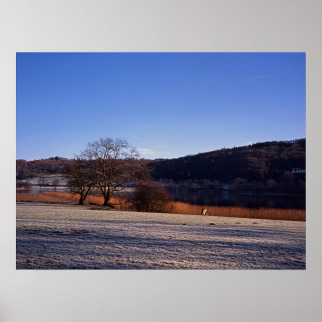 Esthwiate Vatten Winter-Helgdag-kort Poster (Framsidan)