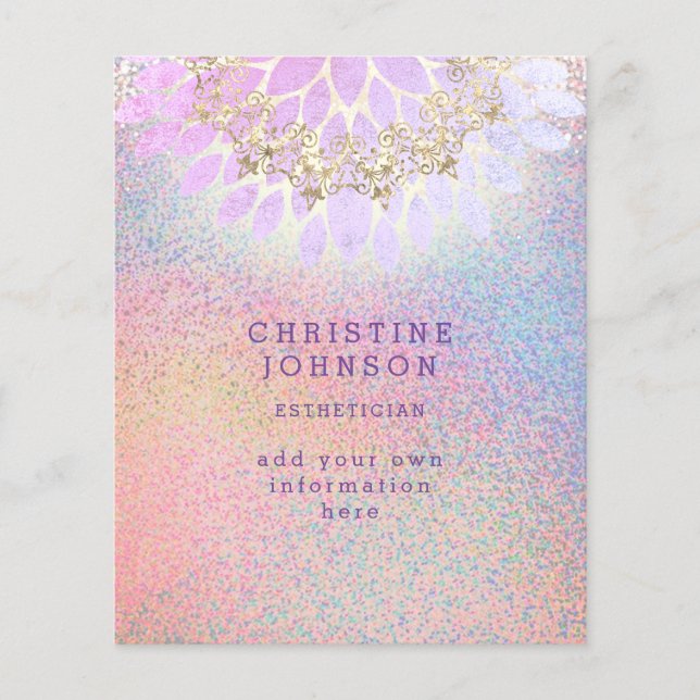 estiker faux rainbow färger glitter flygblad (Framsidan)