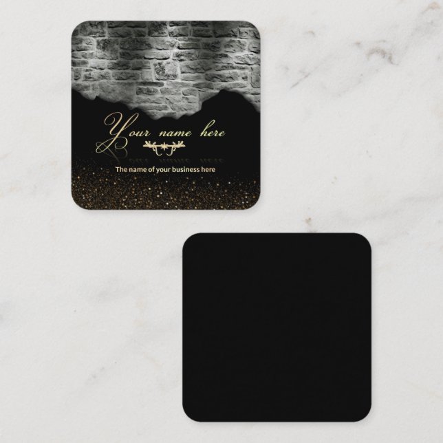 estilo de ladrillo construcción fyrkantigt visitkort (Fram/baksida)