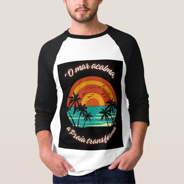 Estilo praia dia e noite t shirt (Framsida)