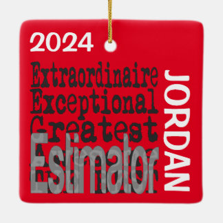 Estimator Extraordinaire-ANPASSNINGSBAR Julgransprydnad Keramik