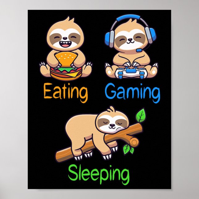 Estimering av spelande spelspelare Sloth Manar Kid Poster (Framsidan)