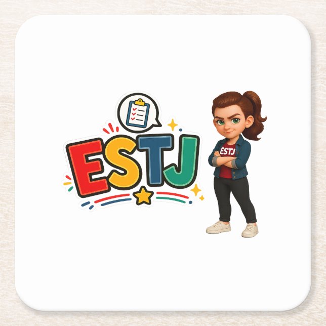 ESTJ — A Líder Organizadora Underlägg Papper Kvadrat (Framsidan)