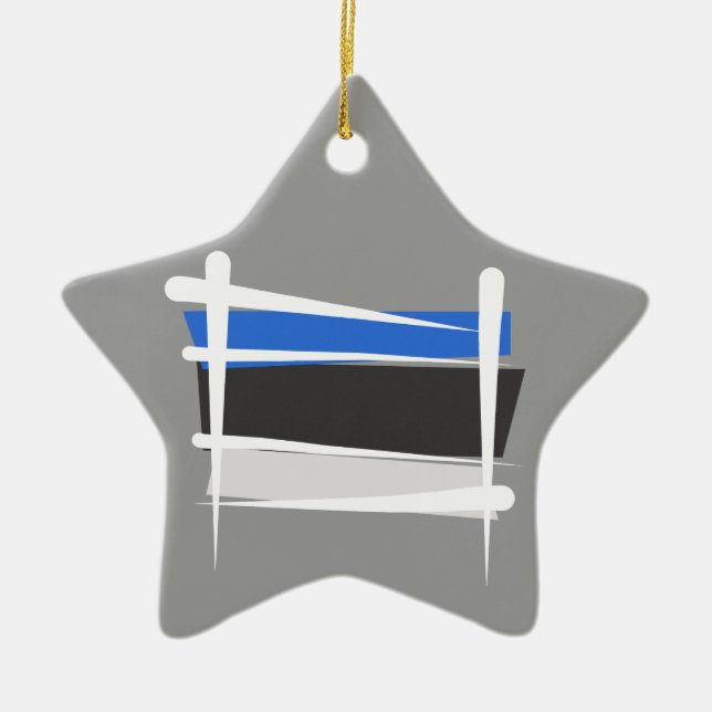 Estland borstar flagga julgransprydnad keramik (Framsidan)