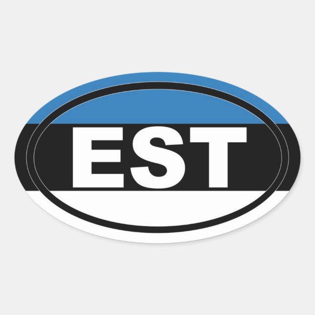 Estland - EST - Europeiska Ovalt Klistermärke (Framsida)