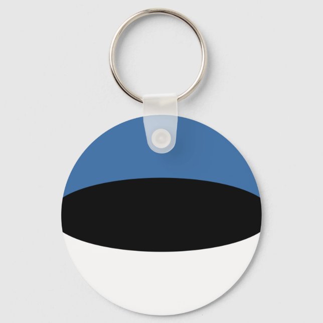 Estland Fisheye Flagga Keychain Nyckelring (Framsida)