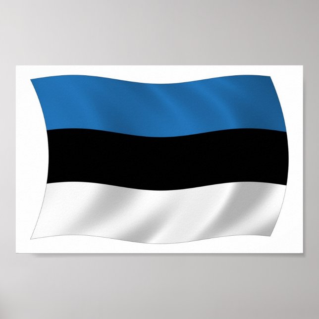 Estland Flagga Affisch Print (Framsidan)