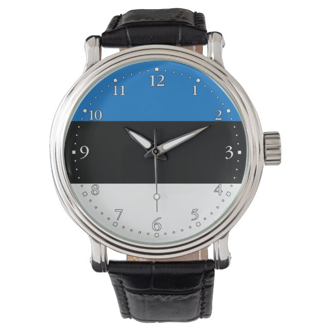 Estland Flagga Armbandsur (Framsida)