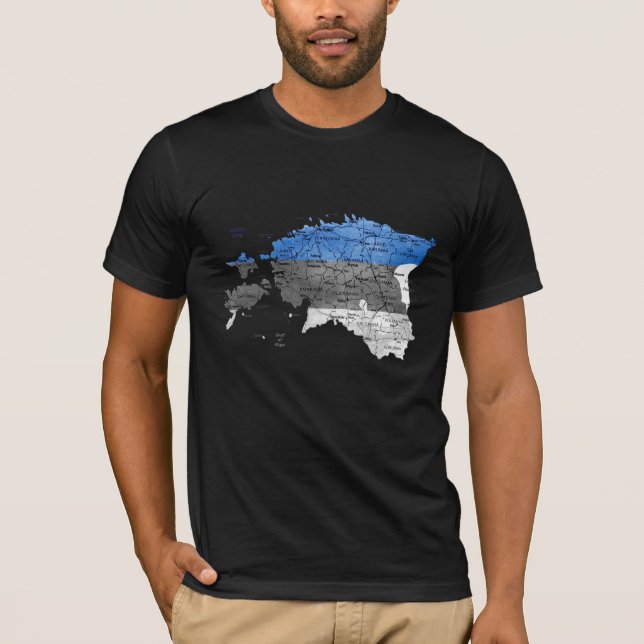 Estland Flagga Färgkartaträja T Shirt (Framsida)