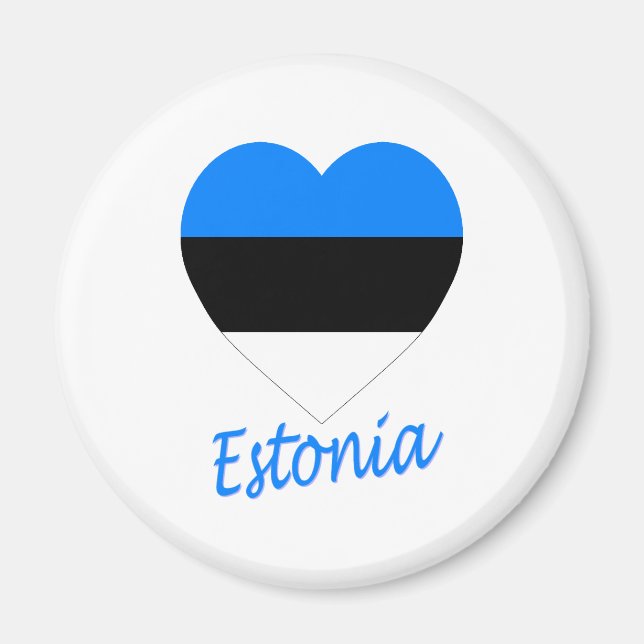 Estland Flagga Heart Magnet (Framsidan)