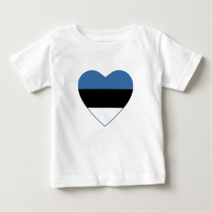 Estland Flagga Heart T-Shirt