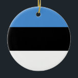 Estland Flagga Julgransprydnad Keramik<br><div class="desc">Estland Flagga</div>