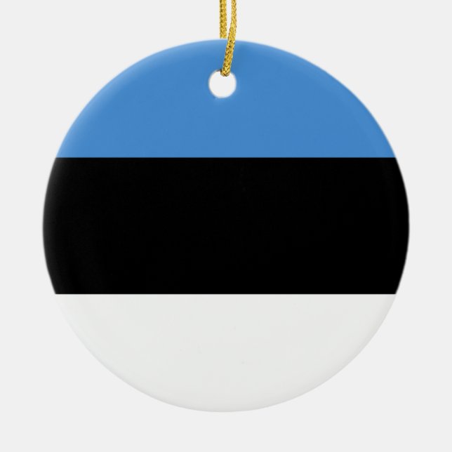 Estland Flagga Julgransprydnad Keramik (Framsidan)