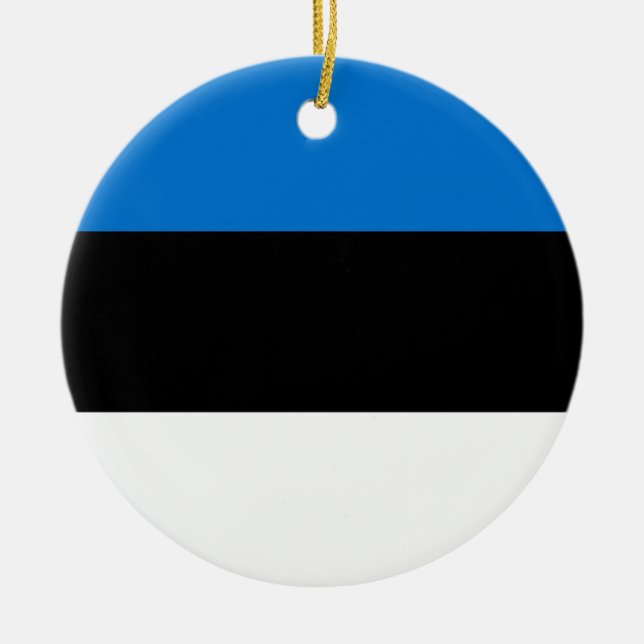 Estland flagga julgransprydnad keramik (Framsidan)