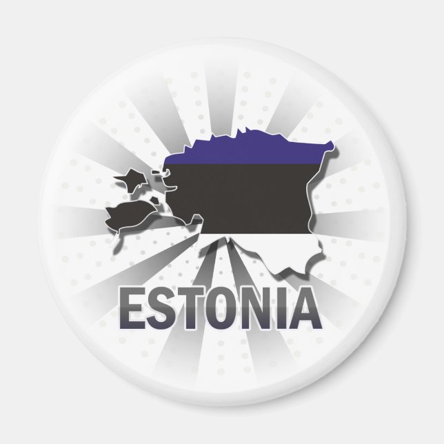 Estland Flagga Karta 2.0 Magnet (Framsidan)