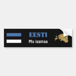 Estland Flagga + Karta Bildäckslapp Bildekal