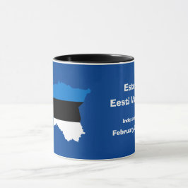 Estland Flagga Karta Mugg