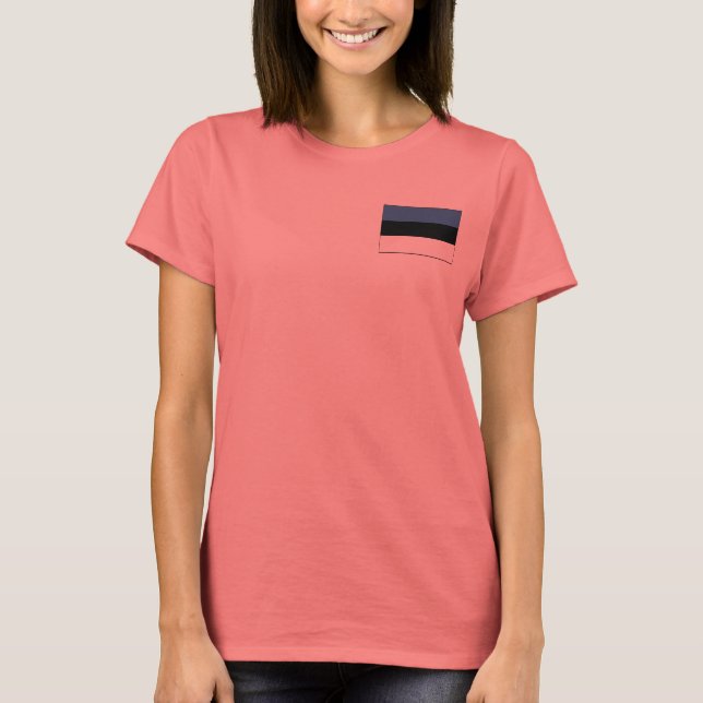 Estland Flagga + Karta T-Shirt (Framsida)