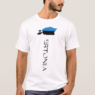 Estland Flagga Karta T Shirt