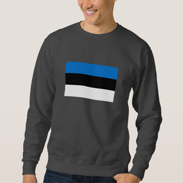 Estland Flagga Lång Ärmad Tröja (Framsida)