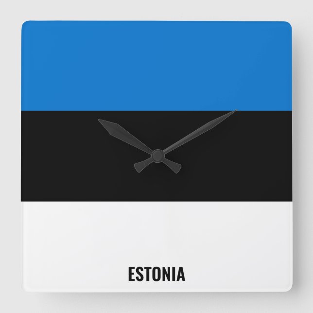 Estland Flagga Patriotic Fyrkantig Klocka (Framsida)