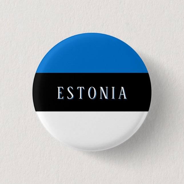 Estland Flagga Pin Knapp (med text) (Framsida)