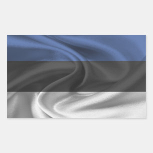 Estland Flagga Rektangulärt Klistermärke